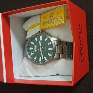 Invicta Titanium Watch with Black and Silver Accents